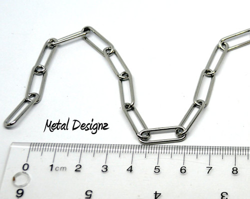 Stainless Steel Paperclip Cable Chain - Large - By the foot
