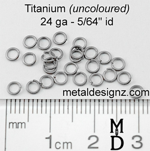 Titanium Jump Rings 24 Gauge 5/64" id.