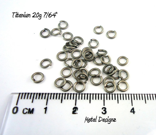 Titanium Jump Rings 20 Gauge 7/64" id.