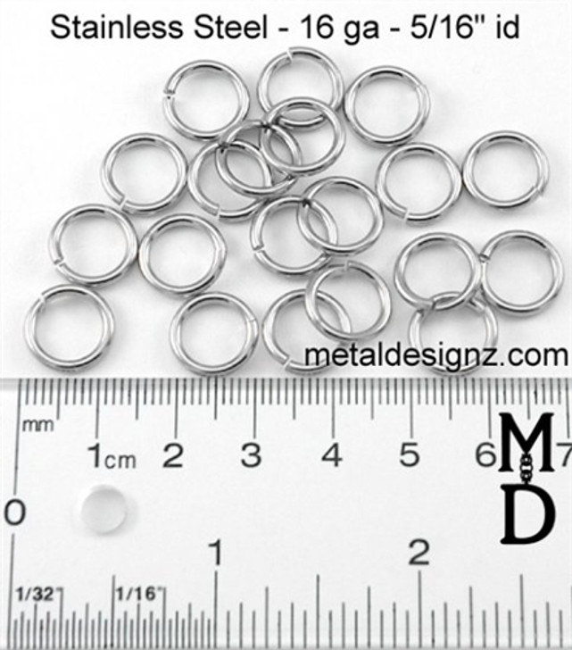 Stainless Steel Jump Rings 16 Gauge 5 16 Id Metal Designz