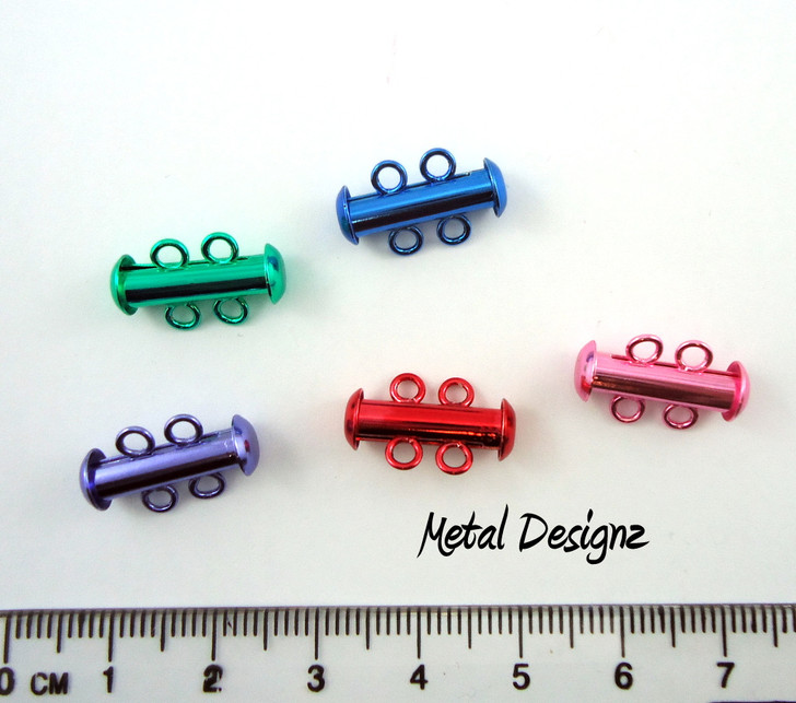 2 Strand Slide Clasp Bright Colour Options Metal Designz