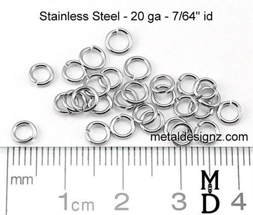 Stainless Steel Jump Rings 20 Gauge 7/64