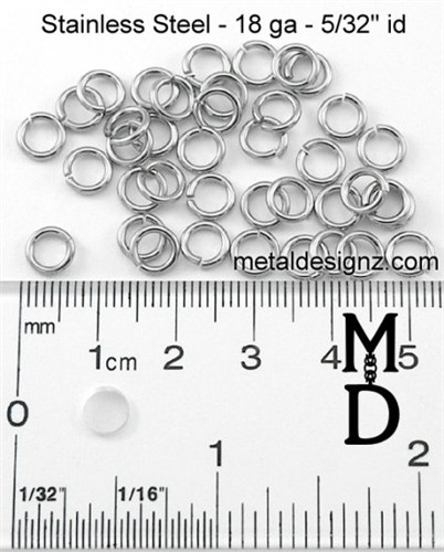Stainless Steel Jump Rings 18 Gauge 5/32