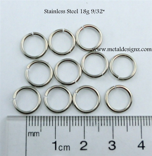Stainless Steel Jump Rings 18 Gauge 9/32