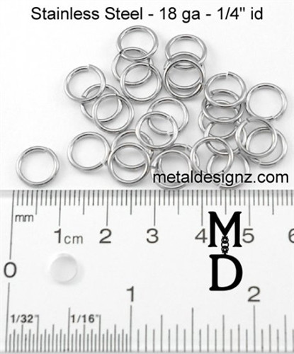 Rubber Jump Rings 18g 3/16 - Black - Metal Designz