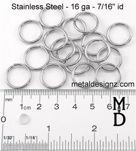 ゆみリンク Stainless Steel Jump Rings 16 Gauge 7/16
