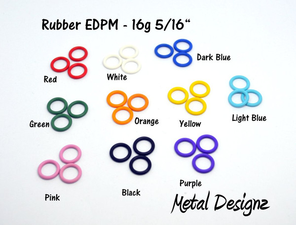 Rubber Jump Rings 16 Gauge 5/16