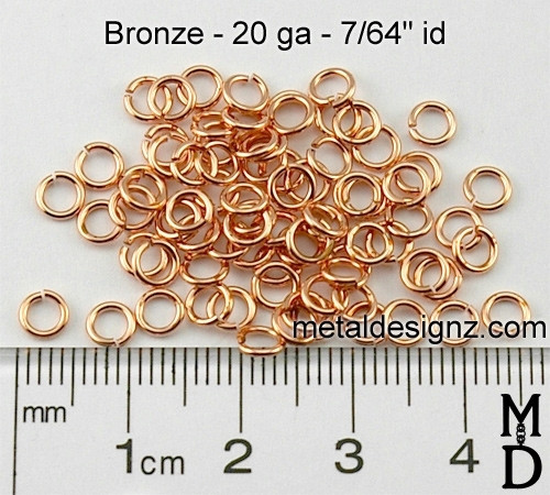 Bronze Jump Rings 20 gauge 7/64