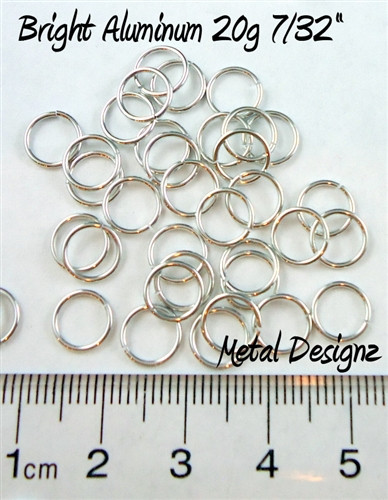 Bright Aluminum Jump Rings 20 Gauge 7/32