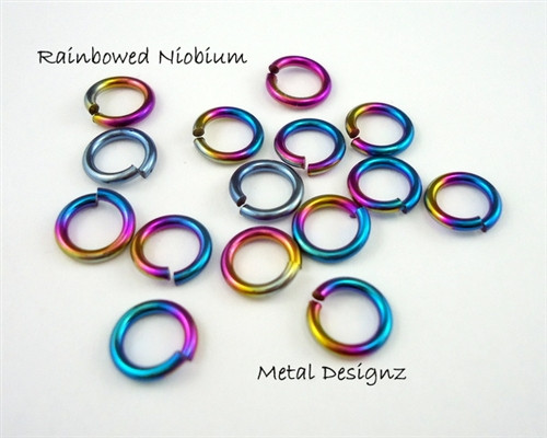 Anodized Niobium Jump Rings 18 Gauge 1/4
