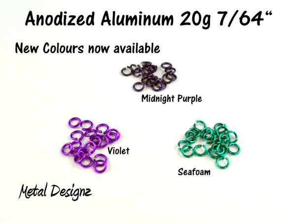 Anodized Aluminum Jump Rings 20 Gauge 7/64