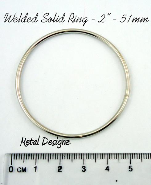 2 inch Solid Welded Rings - Silver Toned - Metal Designz