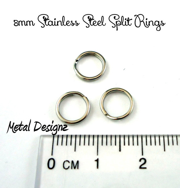 8mm Stainless Steel Split Rings - PK 50 rings - Metal Designz