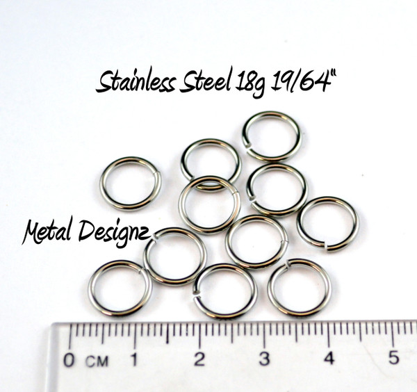 Stainless Steel Jump Rings 18 Gauge 19/64