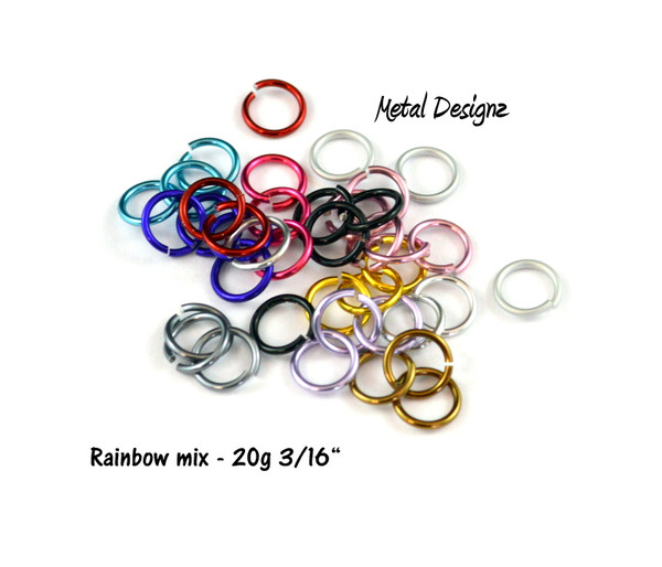 Anodized Aluminum Jump Rings 20 Gauge 3/32