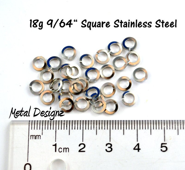 Stainless Steel Jump Rings 18 Gauge 9/64 id.