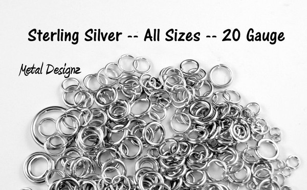Sterling Silver Jump Rings 20 (AWG) Jump Rings - Sold by 1/4 Ounce