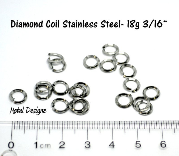 Square Wire Stainless Steel Jump Rings 16g 7/32 ID - Metal Designz