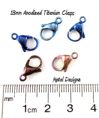 Titanium Clasp 15mm - Anodized - individually - Metal Designz