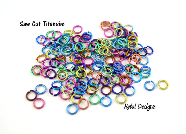 Anodized Titanium Jump Rings 19 Gauge 9/64