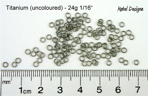 Titanium Jump Rings 24 Gauge 1/16