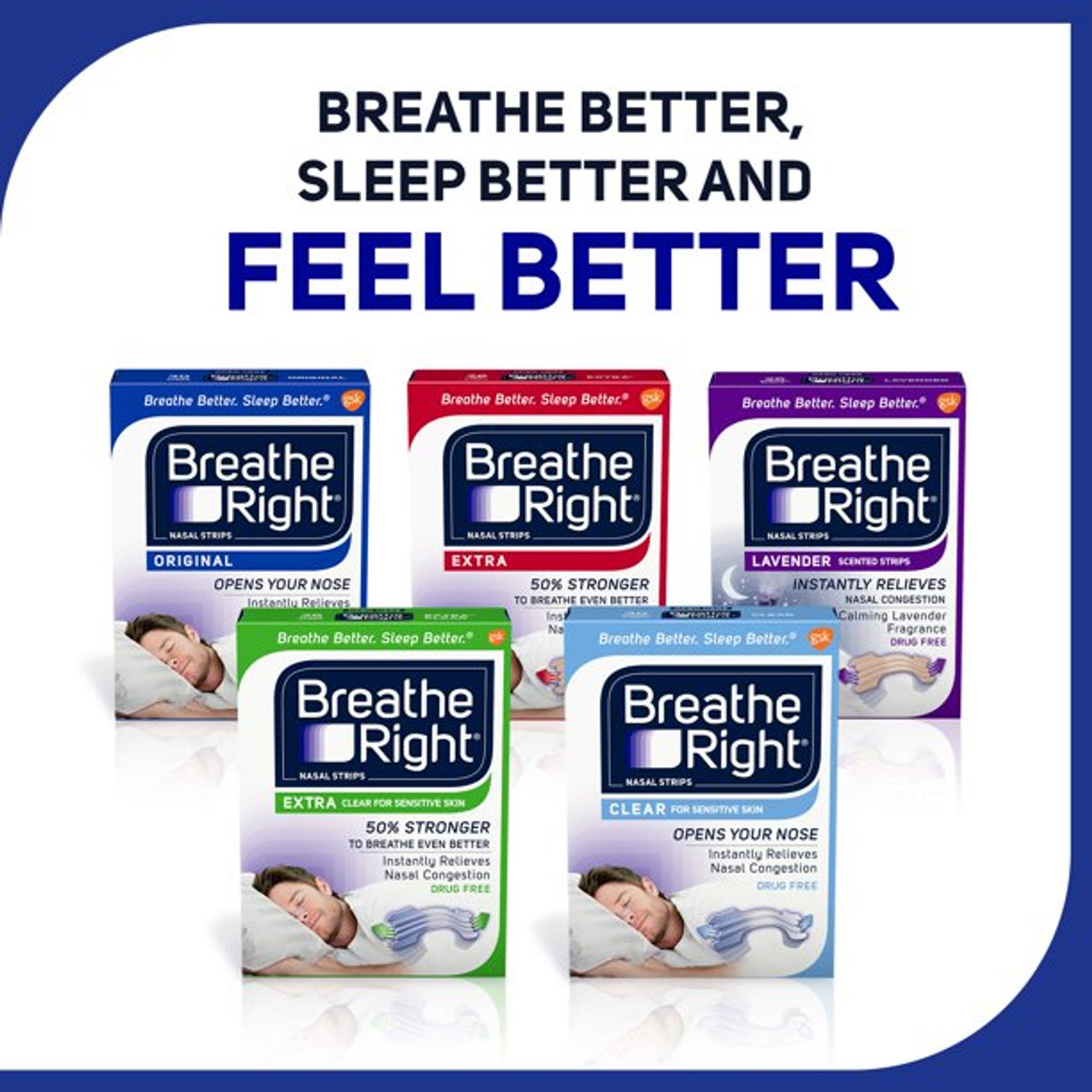 Breathe Right Nasal Strips - Clear - For Sensitive Skin - Sm / Med Clear  Strips - 30 Count Strips Per Box - Pack of 3