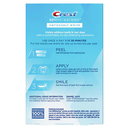 Crest 3D Whitestrips Noticeably White Teeth Whitening, 10 Treatments