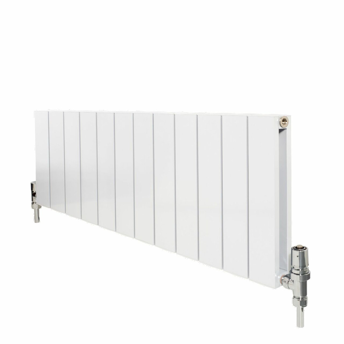 Apollo Magenta Flat Aluminium Designer White Double Horizontal Radiator ...