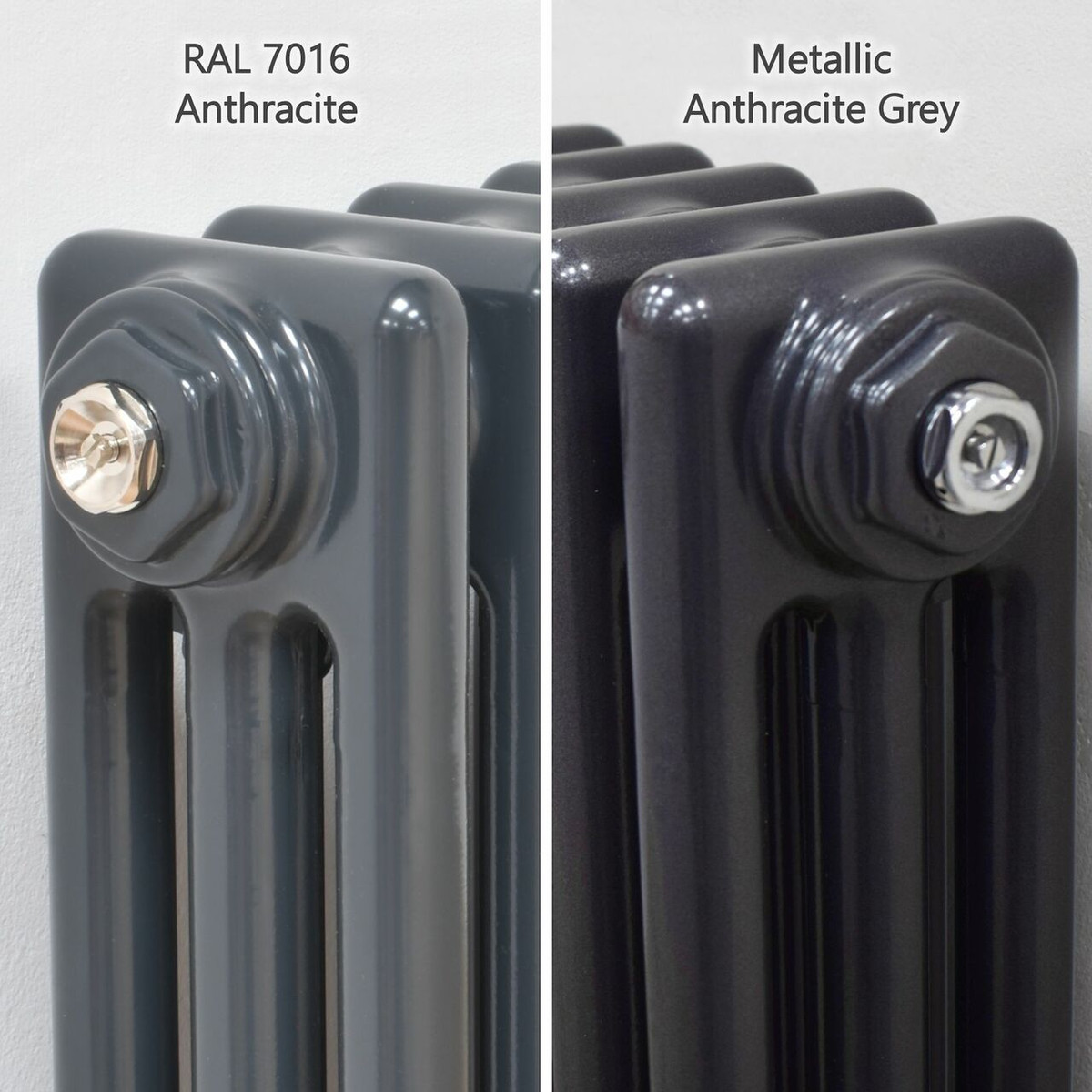 Infinity Anthracite 3 Column Radiator 4 Sections H400mm X W208mm