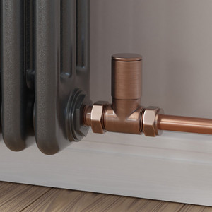 M-MAN-007-ST-AC-CU00 - Marvine Modern Manual Straight Antique Copper Radiator Valves