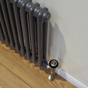 TE2-A-LS01 - Trade Essentials Metallic Anthracite 2 Column Horizontal Radiator H500 x W622
