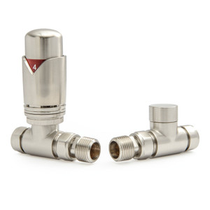 M-TRV-002-ST-SN - Ramone Modern TRV Straight Brushed Satin Nickel Thermostatic Radiator Valves