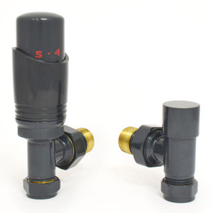 M-TRV-050-AG-A-ALT00 - Duran Modern TRV Angled Anthracite Thermostatic Radiator Valves