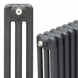 Trade Essentials Metallic Anthracite 3 Column Horizontal Radiator H500 x W622