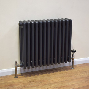 TE4-A-LS00 - Trade Essentials Metallic Anthracite 4 Column Horizontal Radiator H500 x W622