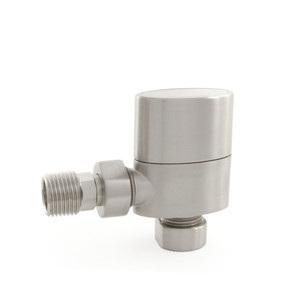 M-MAN-018-AG-SN-ALT03 - Oval Modern Manual Angled Brushed Satin Nickel Radiator Valves