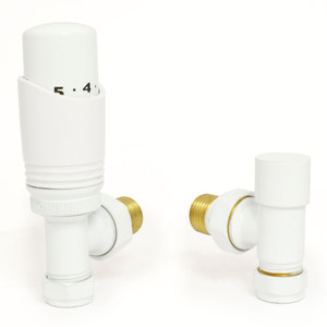 M-TRV-050-AG-W-ALT00 - Duran Modern TRV Angled White Thermostatic Radiator Valves