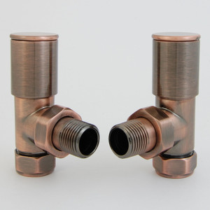 EV-HP15AC - BiWorld Evolve Heavy Pattern Modern Manual Angled Radiator Valve - Antique Copper