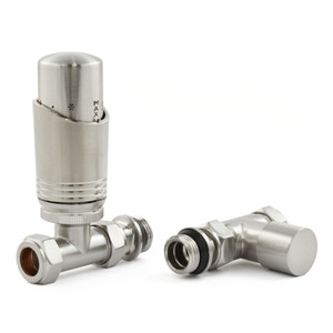 M-TRV-051-ST-SN-ALT00 - Duran Modern TRV Straight Brushed Satin Nickel Thermostatic Radiator Valves