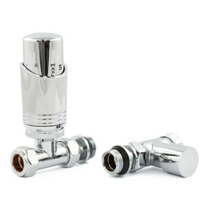 M-TRV-051-ST-C-ALT00 - Duran Modern TRV Straight Chrome Thermostatic Radiator Valves with Sleeves