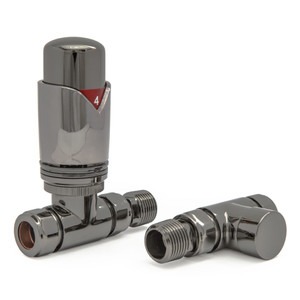 M-TRV-002-ST-BL-ALT00 - Ramone Modern TRV Straight Black Nickel Thermostatic Radiator Valves With Sleeves