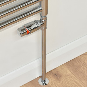 M-TRV-002-ST-C-PIP - Ramone Modern TRV Straight Chrome Thermostatic Radiator Valves With Sleeves