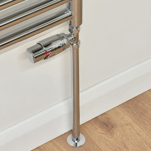 M-TRV-042-ST-C-PIP - Nena Modern TRV Straight Chrome Thermostatic Radiator Valves With Sleeves