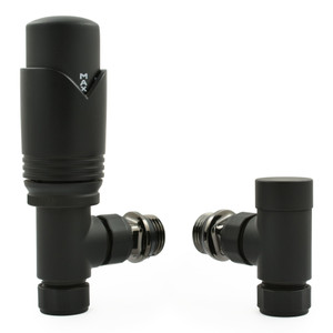 M-TRV-071-AG-SB-ALT00 - Ramone Modern TRV Angled Satin Black Thermostatic Radiator Valves