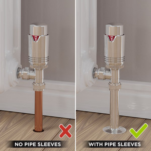 M-TRV-074-AG-CC-SLEEVE-COMP - Exeter Modern TRV Angled Chrome & Silver Thermostatic Radiator Valves