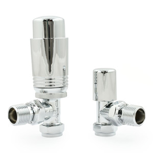 M-TRV-074-AG-CC-ALT01 - Exeter Modern TRV Angled Chrome Thermostatic Radiator Valves With Sleeves