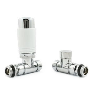 M-TRV-072-ST-W-ALT01 - Ramone Modern TRV Straight White Thermostatic Radiator Valves With Sleeves