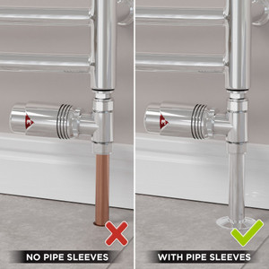 M-TRV-002-ST-C-SLEEVE-COMP - Ramone Modern TRV Straight Brushed Brass Thermostatic Radiator Valves