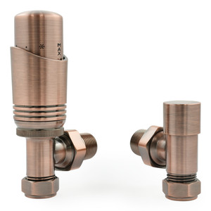M-TRV-050-AG-AC-ALT00 - Duran Modern TRV Angled Antique Copper Thermostatic Radiator Valves