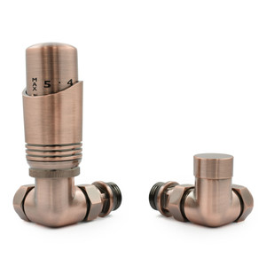 M-TRV-052-CR-AC-ALT00 - Duran Modern TRV Corner Antique Copper Thermostatic Radiator Valves